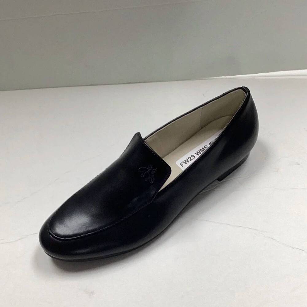 NEW BOUTACCELLI women's taft high front slip ons in black leather/black trim